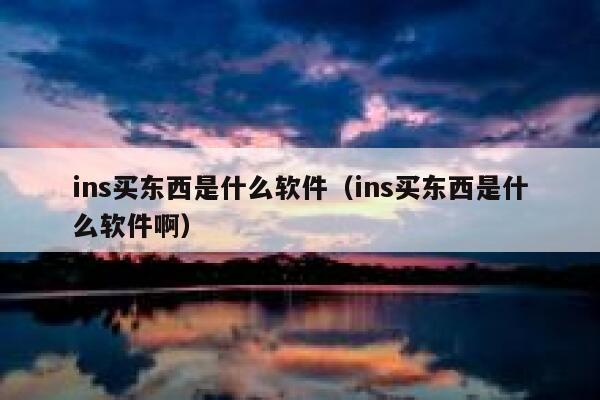 ins买东西是什么软件（ins买东西是什么软件啊） 第1张