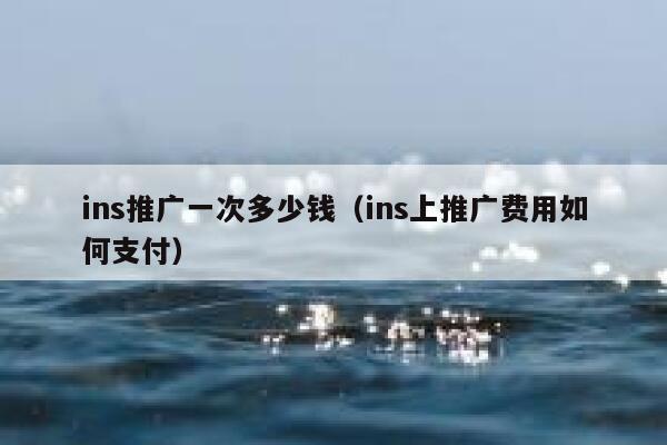 ins推广一次多少钱（ins上推广费用如何支付） 第1张
