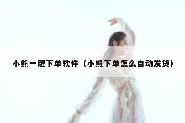 小熊一键下单软件（小熊下单怎么自动发货） 第1张