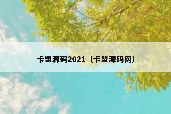 卡盟源码2021（卡盟源码网） 第1张