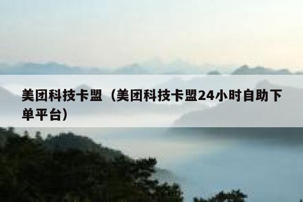 美团科技卡盟（美团科技卡盟24小时自助下单平台） 第1张