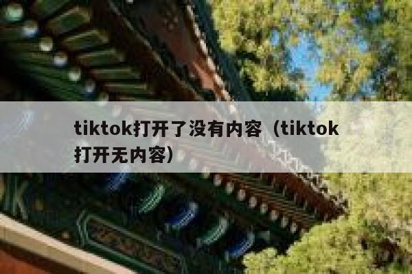 tiktok打开了没有内容（tiktok打开无内容） 第1张