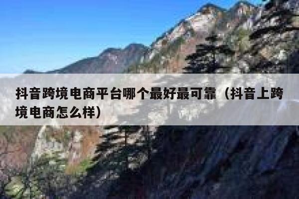 抖音跨境电商平台哪个最好最可靠（抖音上跨境电商怎么样） 第1张