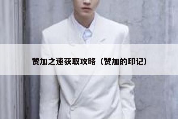 赞加之速获取攻略（赞加的印记） 第1张
