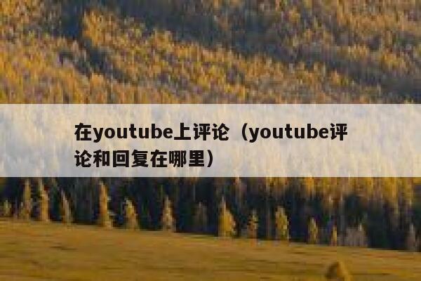 在youtube上评论(youtube评论和回复在哪里) 第1张 在youtube上评论(youtube评论和回复在哪里) 第1张