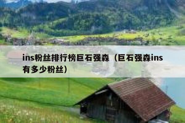 ins粉丝排行榜巨石强森（巨石强森ins有多少粉丝） 第1张