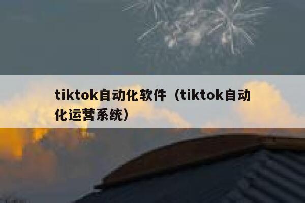tiktok自动化软件（tiktok自动化运营系统） 第1张