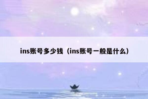 ins账号多少钱（ins账号一般是什么） 第1张