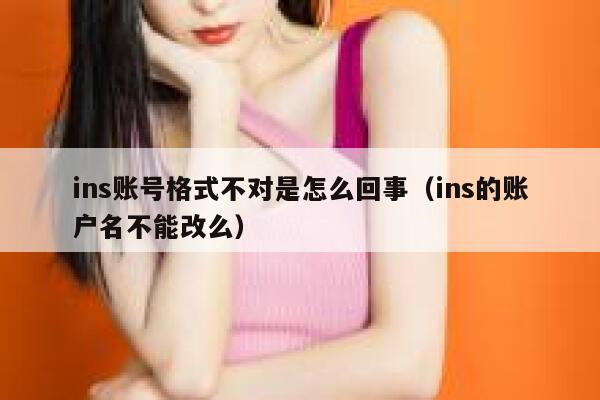 ins账号格式不对是怎么回事（ins的账户名不能改么） 第1张