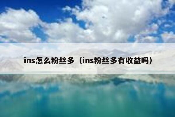 ins怎么粉丝多（ins粉丝多有收益吗） 第1张