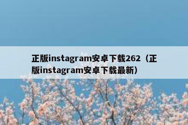 正版instagram安卓下载262（正版instagram安卓下载最新） 第1张
