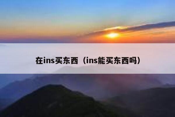 在ins买东西（ins能买东西吗） 第1张