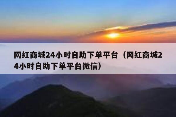 网红商城24小时自助下单平台（网红商城24小时自助下单平台微信） 第1张