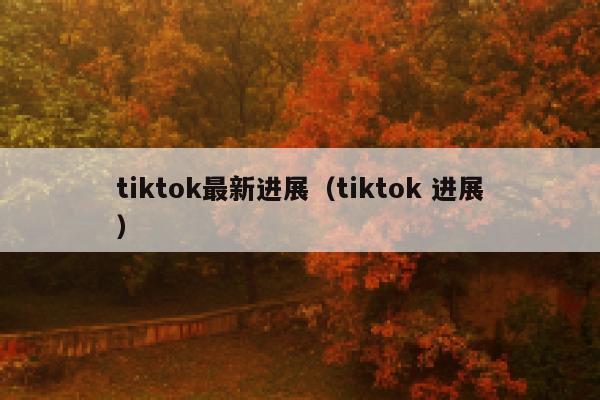 tiktok最新进展（tiktok 进展） 第1张
