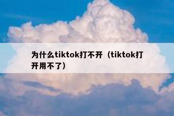 为什么tiktok打不开（tiktok打开用不了） 第1张
