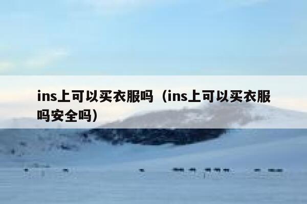 ins上可以买衣服吗（ins上可以买衣服吗安全吗） 第1张