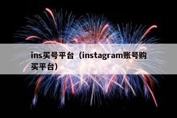 ins买号平台（instagram账号购买平台） 第1张