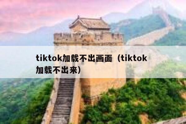 tiktok加载不出画面（tiktok 加载不出来） 第1张
