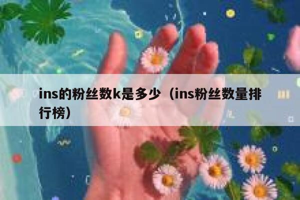 ins的粉丝数k是多少（ins粉丝数量排行榜） 第1张