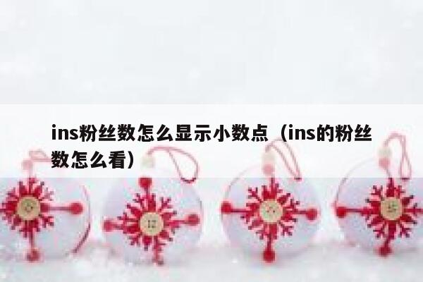 ins粉丝数怎么显示小数点（ins的粉丝数怎么看） 第1张