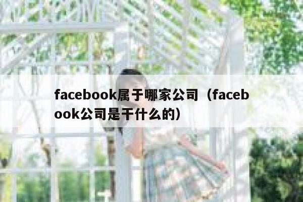 facebook属于哪家公司（facebook公司是干什么的） 第1张