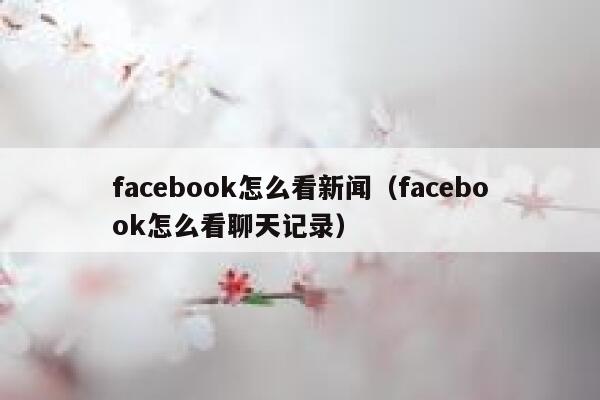 facebook怎么看新闻（facebook怎么看聊天记录） 第1张