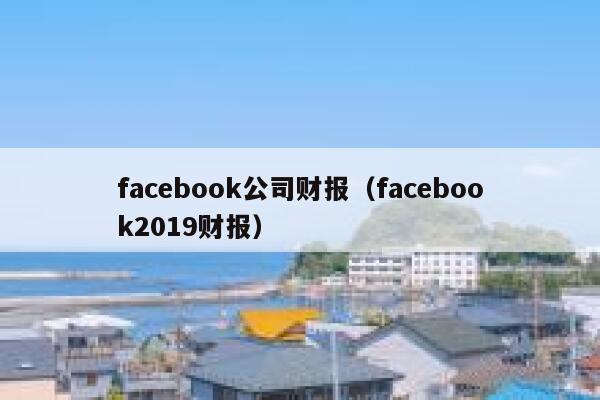 facebook公司财报（facebook2019财报） 第1张