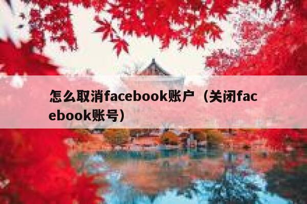 怎么取消facebook账户（关闭facebook账号） 第1张