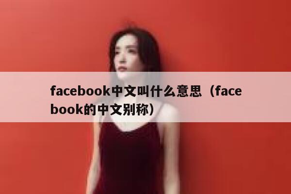 facebook中文叫什么意思（facebook的中文别称） 第1张