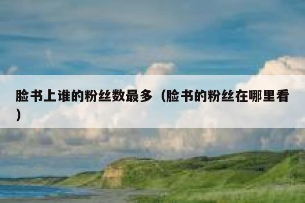 脸书上谁的粉丝数最多（脸书的粉丝在哪里看） 第1张