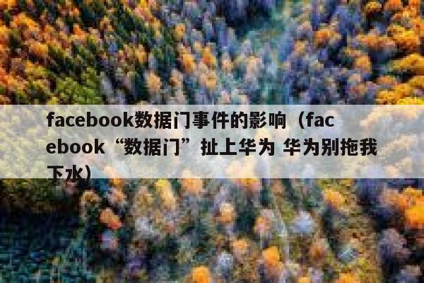 facebook数据门事件的影响（facebook“数据门”扯上华为 华为别拖我下水） 第1张