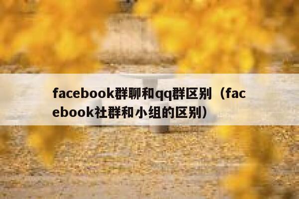facebook群聊和qq群区别（facebook社群和小组的区别） 第1张