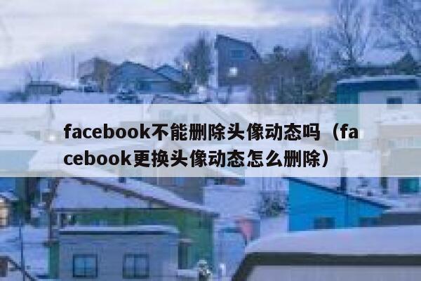 facebook不能删除头像动态吗（facebook更换头像动态怎么删除） 第1张