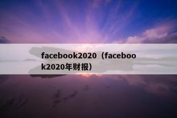 facebook2020（facebook2020年财报） 第1张