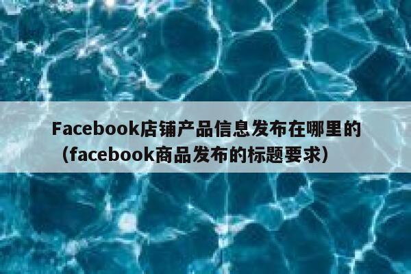 Facebook店铺产品信息发布在哪里的（facebook商品发布的标题要求） 第1张
