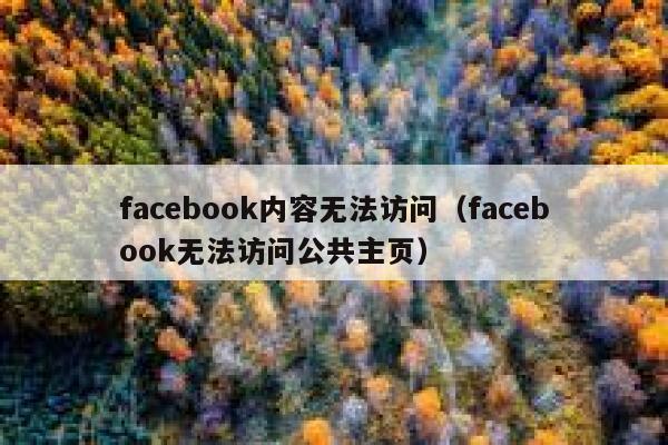 facebook内容无法访问（facebook无法访问公共主页） 第1张