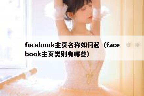 facebook主页名称如何起（facebook主页类别有哪些） 第1张