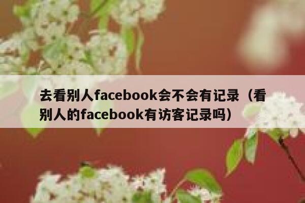 去看别人facebook会不会有记录（看别人的facebook有访客记录吗） 第1张