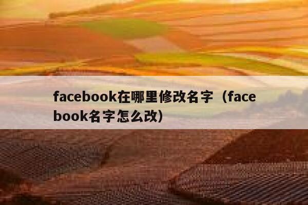 facebook在哪里修改名字（facebook名字怎么改） 第1张