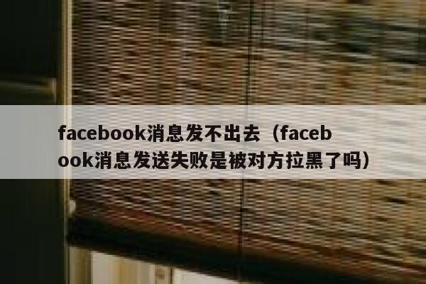 facebook消息发不出去（facebook消息发送失败是被对方拉黑了吗） 第1张