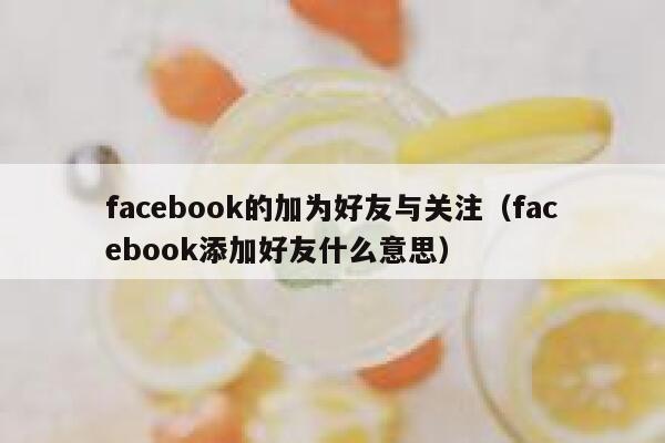 facebook的加为好友与关注（facebook添加好友什么意思） 第1张