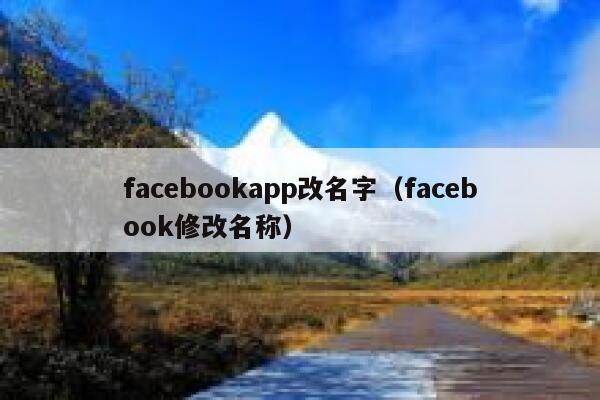 facebookapp改名字（facebook修改名称） 第1张