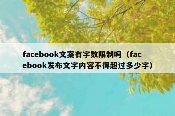 facebook文案有字数限制吗（facebook发布文字内容不得超过多少字） 第1张