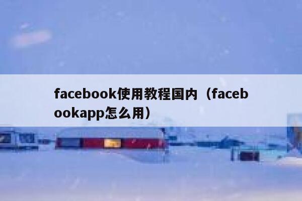 facebook使用教程国内（facebookapp怎么用） 第1张
