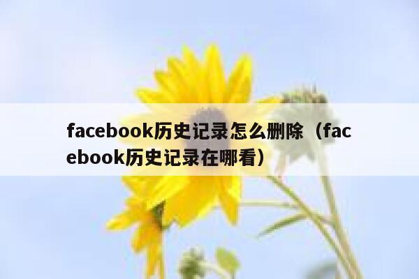 facebook历史记录怎么删除（facebook历史记录在哪看） 第1张