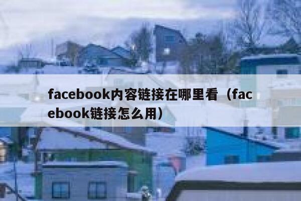 facebook内容链接在哪里看（facebook链接怎么用） 第1张