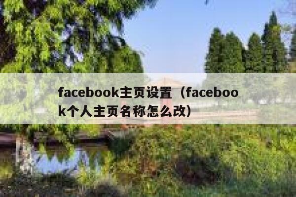facebook主页设置（facebook个人主页名称怎么改） 第1张