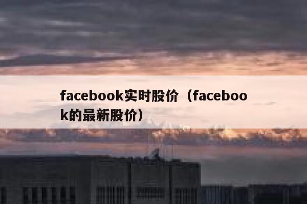 facebook实时股价（facebook的最新股价） 第1张