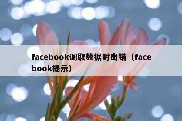 facebook调取数据时出错（facebook提示） 第1张