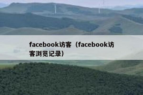 facebook访客（facebook访客浏览记录） 第1张